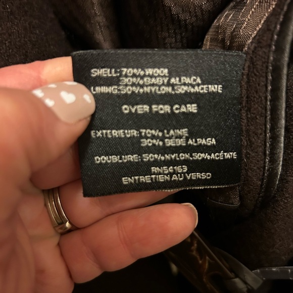 Cole Haan Wool & Baby Alpaca Brown Jacket Sz 6 - Picture 9 of 12